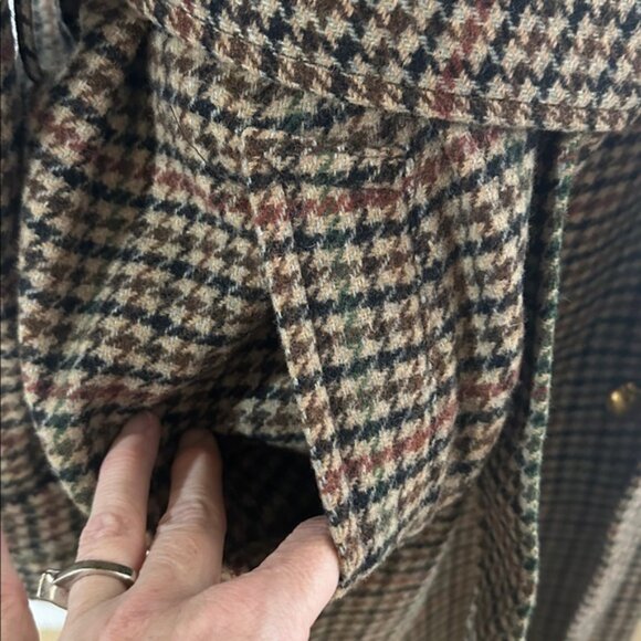 Lauren Ralph Lauren Wool Houndstooth Belted Trench Coat Women’s Large – 2018 - Picture 4 of 10